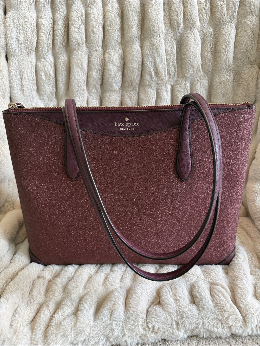 kate spade Glitter Tote in Wine
